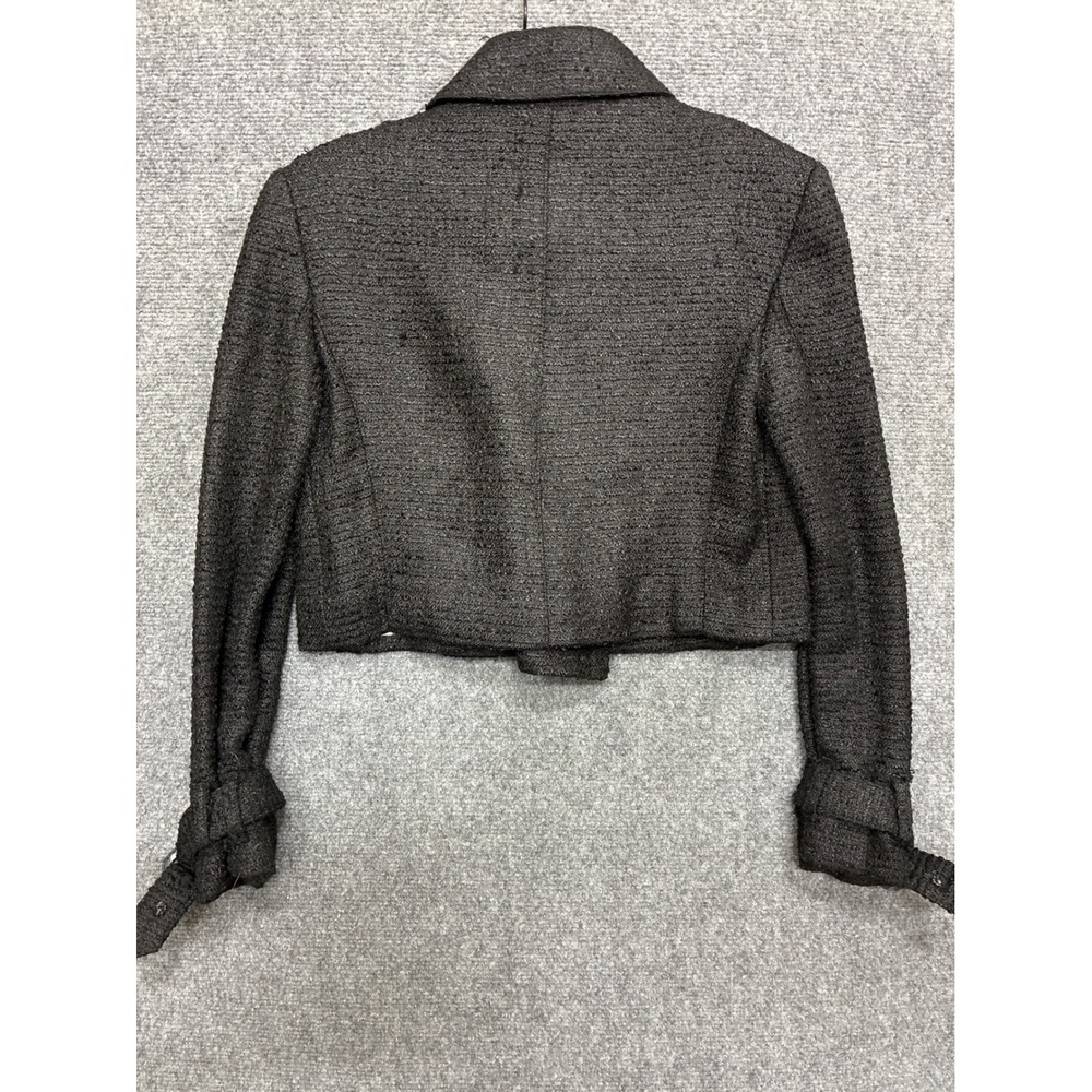 Burberry London Black Tweed Cropped Military Jacket Size 6 Small - Picture 7 of 9